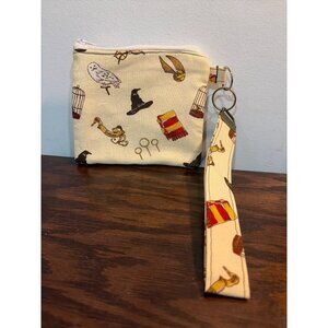 Harry Potter-Inspired Beige Wristlet Pouch Strap & Zipper Closure by Belka Ind